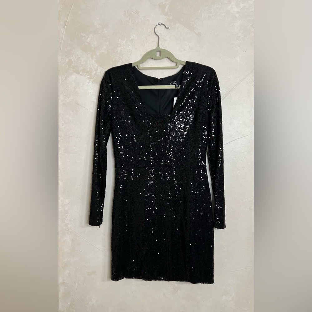 Black sequin M, tags still on